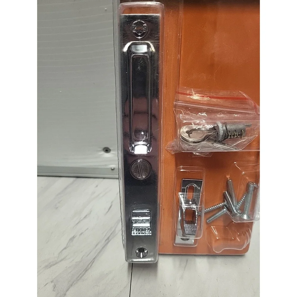Prime-Line Keyed Sliding Door Flush Latch Handle Set Metal Chrome Plated C1075
